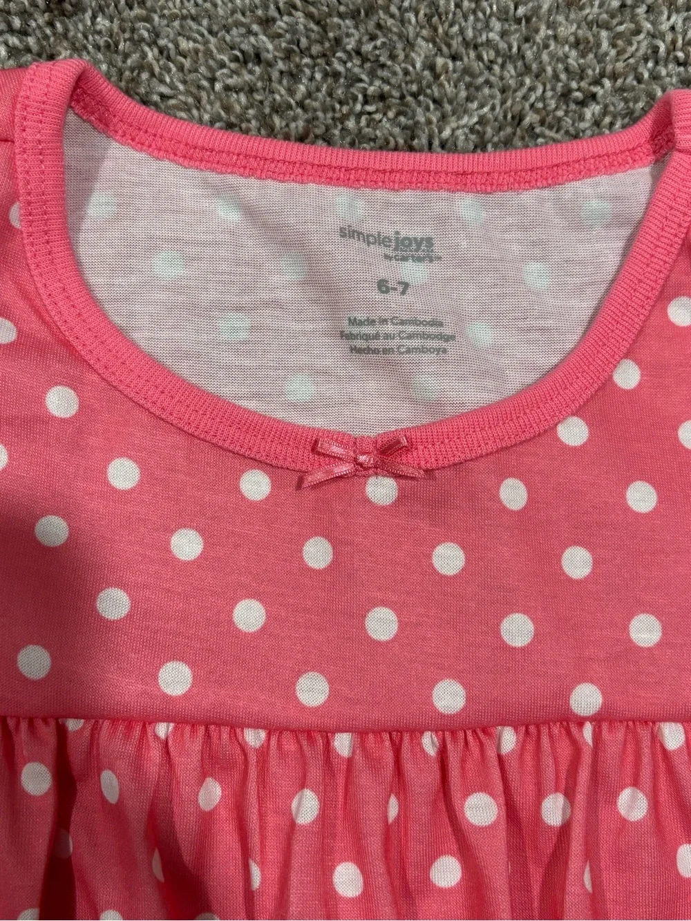 2 Simply Joy by Carter's Coral Pink Polka Dot Unicorn Nightgown